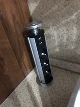 COSWALL para POP 3 hembra 2 puerto de carga USB de la Mesa de cocina toma para escritorio retráctil enchufe de la UE de cuerpo de aluminio de fondo azul