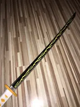 Kimetsu no Yaiba espada arma demonio asesino Agatsuma Zenitsu Cosplay espada 1:1 Anime Ninja cuchillo PU 104cm arma Prop