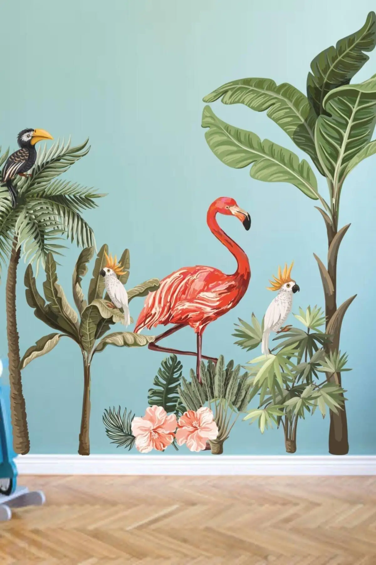 Большой Размеры тропический сафари детские наклейки в детскую комнату ПВХ