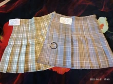 QRWR-minifaldas plisadas para mujer, faldas coreanas de cintura alta, a cuadros, sexys, con cremallera, 2020