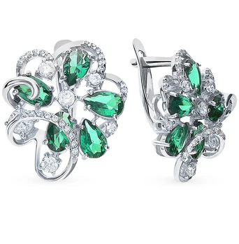 

Silver earrings with cubic zirconia sunlight sample 925