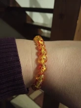 1 unids/set de abalorios de cera de abeja amarilla, cuentas de amberos, pulsera elástica con cuentas, regalo de joyería Unisex