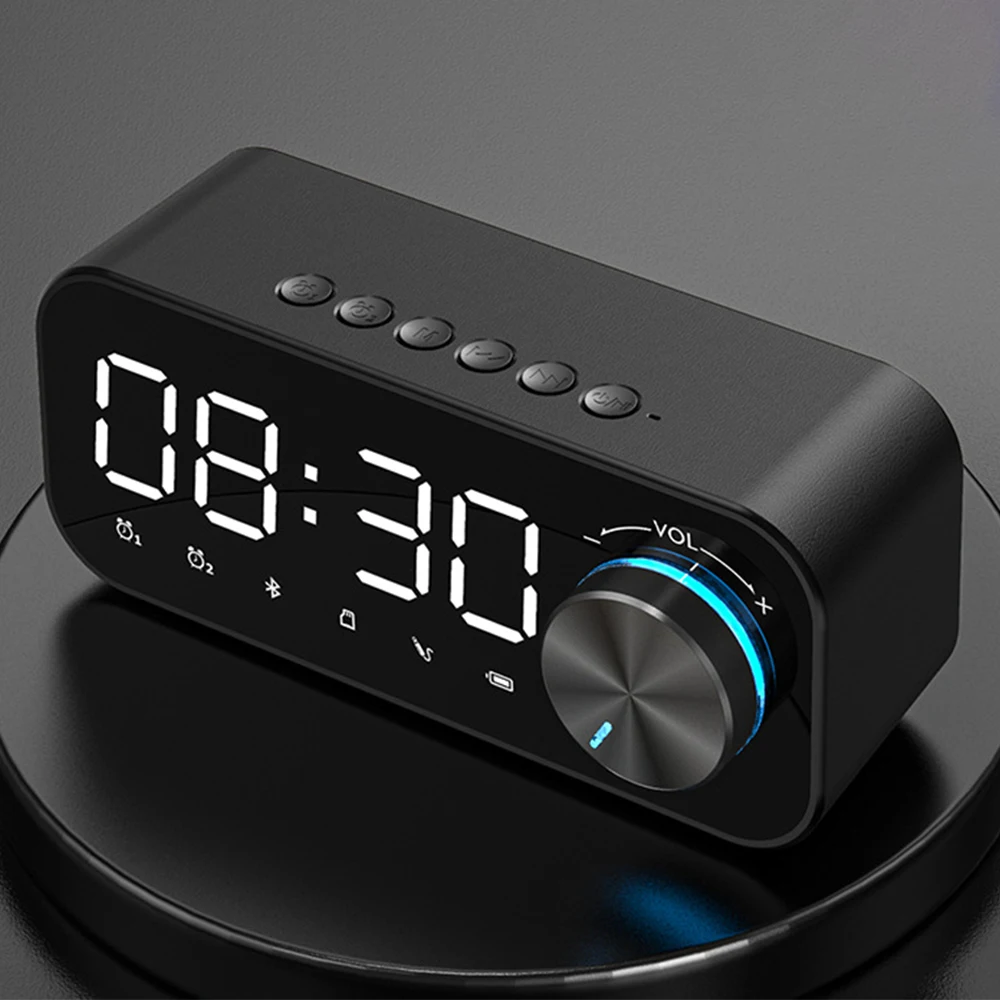 Reloj despertador Digital inteligente, dispositivo electrónico con  Bluetooth 5,0, LED, perilla inalámbrica, reproductor de música, altavoz,  decoración del hogar, nuevo