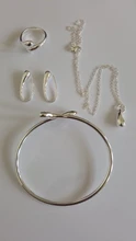 Conjunto de joyería nupcial para boda, joyería de plata 925, collar de gota de agua, brazaletes, anillos, pendientes, regalos de fiesta para mujer