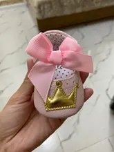 Zapatos de princesa para niña, calzado con lazo de corona ostentoso, suela de goma de PU para niño pequeño, mocasines antideslizantes para primeros pasos, zapatos de cuna para bebé recién nacido