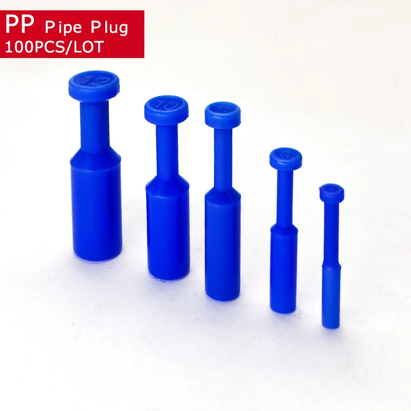 Plugue para Tubo pp 100 Peças Plugue a 12 mm Acoplamento Rápido de Mangueira Plástica Conectores de ar Encaixe Pneumático de Impulso Direto