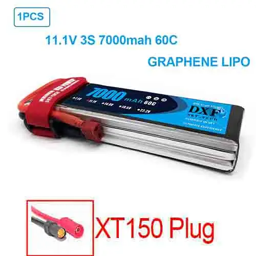 DXF Батарея lipo 2S 3S 7,4 V 11,1 V 7000 6500mah 5000 50C 60C 100C 120C на колесиках графеновой батареи для RC TRX автомобиль Лодка вертолет - Цвет: 1PCS7000mahSoftXT60