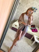 Traje de baño cubierta de gasa a rayas para mujer, Kimono Sexy bohemio de talla grande, ropa de playa, vestido de verano, A790, 2021