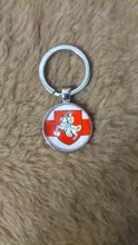 Keychains Picture Knight Glass Republic-Of-Belarus Metal Vintage Jewelry Gifts Symbol