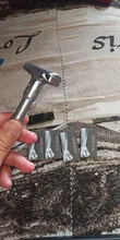 QSHAVE-Afeitadora de seguridad ajustable con doble filo para hombre, rasuradora con 5 cuchillas para afeitar clásica, limas de suaves a agresivas, 1-6 niveles