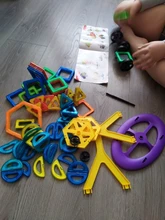 Accesorios de bloques de construcción magnético para niños, juguetes mágneticos de tamaño grande para crear construcciones, diseño educativo, de plastico apto para niños