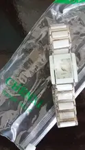 Elegant Women Wristwatch Bracelet Ceramics Silver White CHENXI Lady Luxury Brand Rhinestone