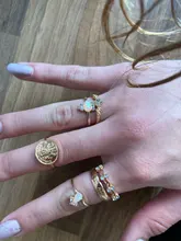 Conjunto de anillos de oro rosa para mujer, joyería punk, vintage, venta indefinida, venta al por mayor, accesorios de Navidad 2020