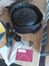 Tambor de Lengua de Acero 12 Pulgadas 13 Notas Tambor Metálico de Lengüetas Acero Handpan Drum con 13 Teclas de Notas con Bolsa Libro de Música Mazos Puntas de Dedo