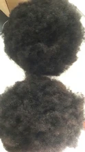 Afro corto peluca brasileña pelucas de cabello humano para la mujer Remy sin costuras Afro rizado peluca 150% densidad de Color Natural Remy Yepei pelo