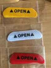 4 unids/set Puerta de coche pegatinas Universal de la seguridad advertencia Mark abierto alta reflectante cinta de la bici de la motocicleta pegatina para casco