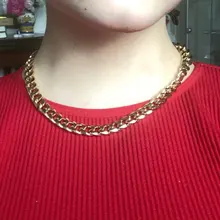 IngeSight.Z-gargantilla gruesa cubana de Color dorado para mujer, Collar Punk, Miami, minimalista, joyería