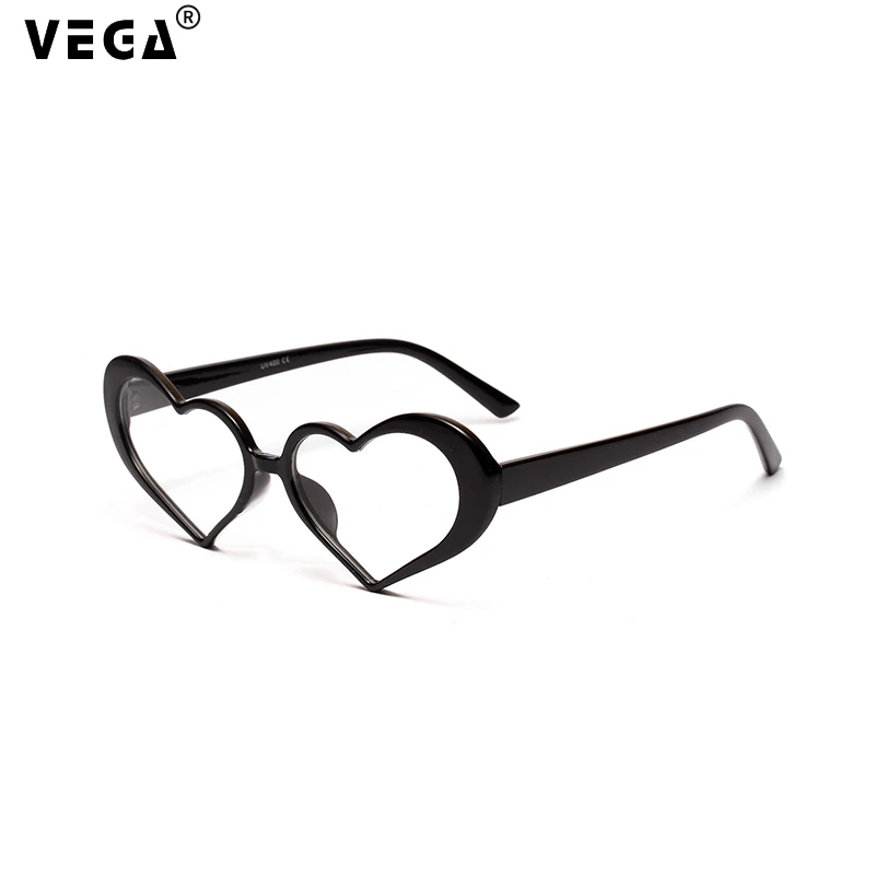 VEGA Eyewear пластиковые солнцезащитные очки в форме сердца для женщин UV400 желтые очки в форме сердца черные солнцезащитные очки в форме сердца для девочек многоцветные 380