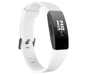

FITBIT INSPIRE HR BLACK ACTIVITY BRACELET WITH OLED TOUCH SCREEN AND WHITE STRAP