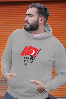 

Angemiel Wear Turkish Flag Gray Men 'S Hooded Sweatshirt