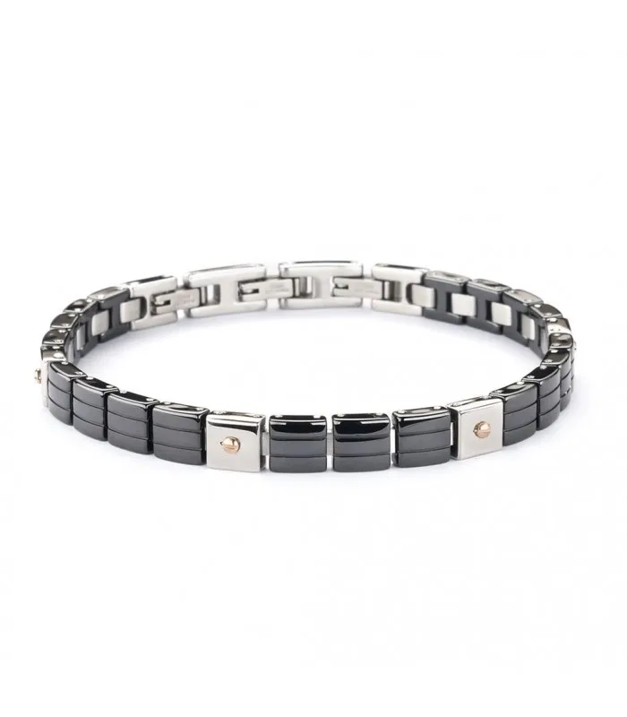 Sovereign man bracelet Infinity stainless steel and ceramic black J5443