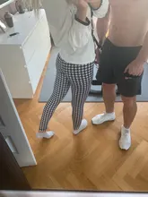 CUHAKCI-mallas con estampado Floral para mujer, Leggings con grafiti, diseño elástico Vintage, pata de gallo, W056