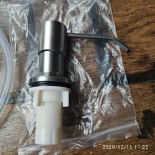 Juego de dispensador de jabón para cocina, bomba para fregadero y tubo, níquel cepillado, conexión a botella de jabón