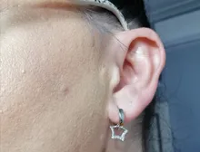 Pendientes de aro de Plata de Ley 925 para mujer, colgante de estrella hueco de circón Simple, joyería para mujer, regalos de fiesta, S-E786