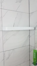 Bathroom Shelves Shampoo-Shelf White Aluminum Rack Painted-Space Single-Tier
