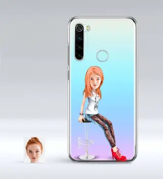 

Personalized Women 'S Caricature Of Xiaomi Redmi Note 8 Thin Transparent Silicone Phone Kapağı-39