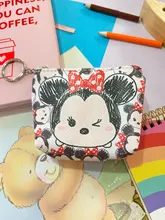 Disney-cartera con caricaturas para niños, monedero de Mickey Mouse, regalo para niña y niño, bolso de almacenamiento con llave colgante, Cartera de paquete para chico y Frozen