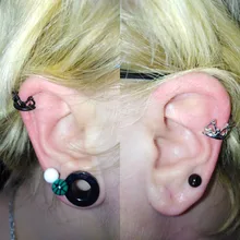 Pendientes de Clip de cristal coreanos para mujer, pendientes de circonia sin agujero, joyería falsa, aretes de un solo Clip para hueso del oído, aretes Kolczyki