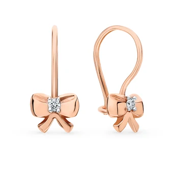 

Gold earrings with diamonds sunlight sample 585