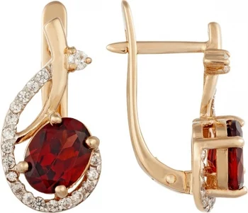 

Aloris earrings with garnet and cubic zirconia in red gold