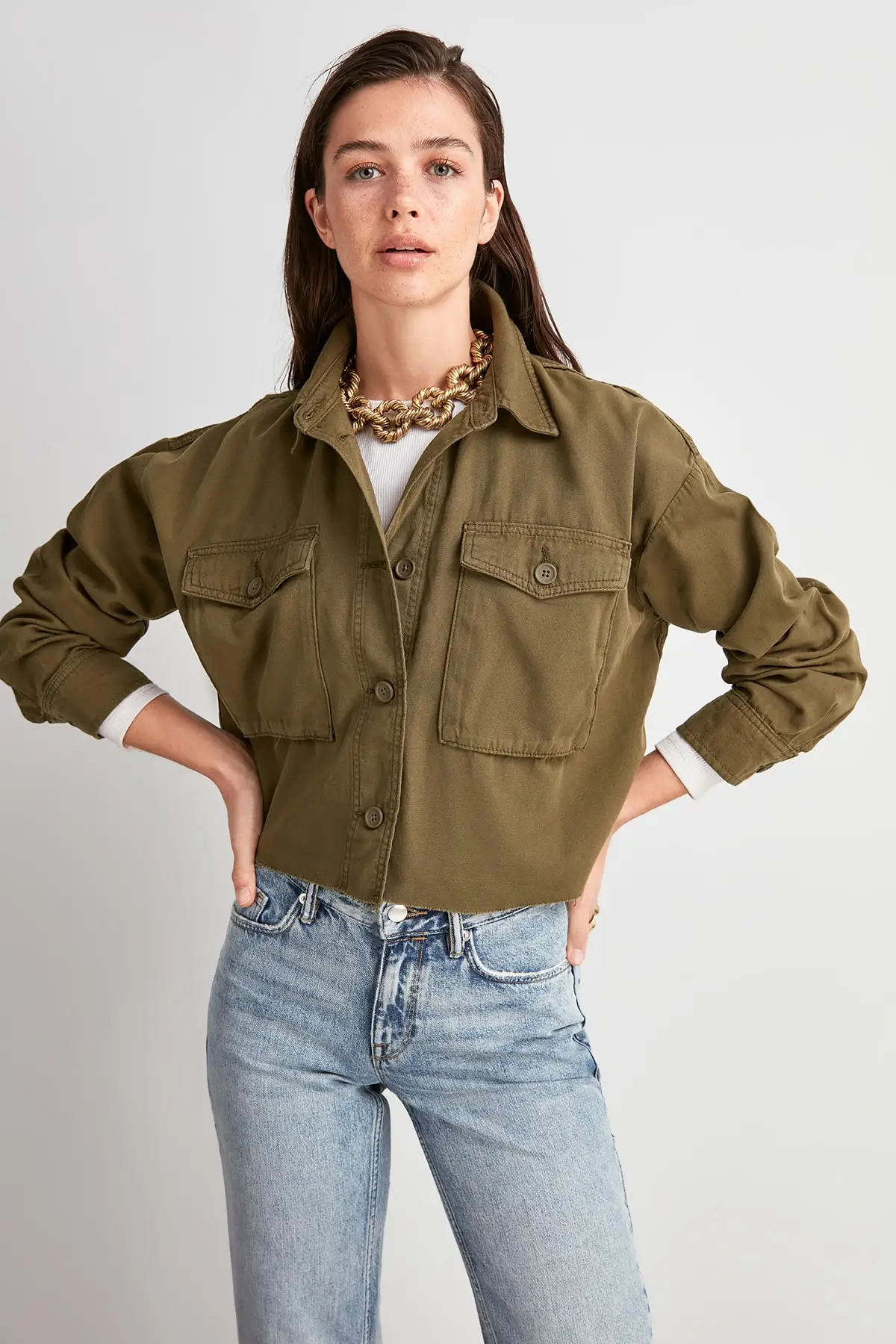 Trendyol джинсовая куртка с карманами TWOAW20CE0383