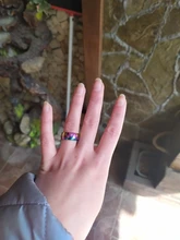 Anillo con huella de perro gato para hombre y mujer, joyería con arcoíris de acero inoxidable de 8mm de ancho, joyería de Animal de Mascota, regalo para amantes