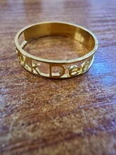 Anillos grabados con letras para mujer y hombre, sortija personalizada de compromiso, boda, acero inoxidable, hueco de oro, regalo personalizado, Metal