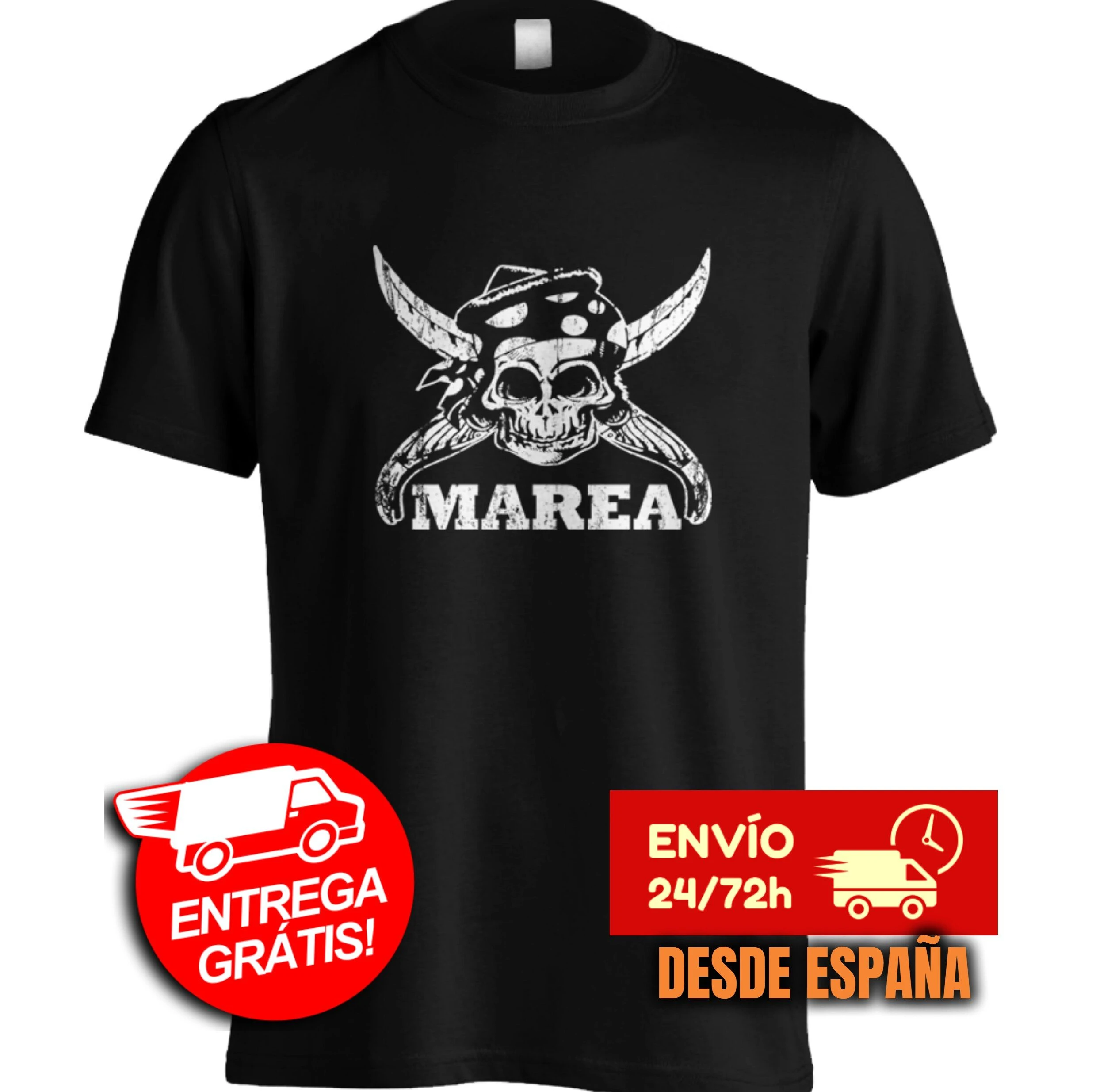 Camiseta MAREA Personalizada Logo Efecto Desgastado Banda Grupo Rock Duro Español Música Talla Negro Algodón|Camisetas| - AliExpress