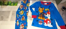 Paw Patrol-Pijama de algodón para niños, ropa de dormir de dos piezas, de manga larga