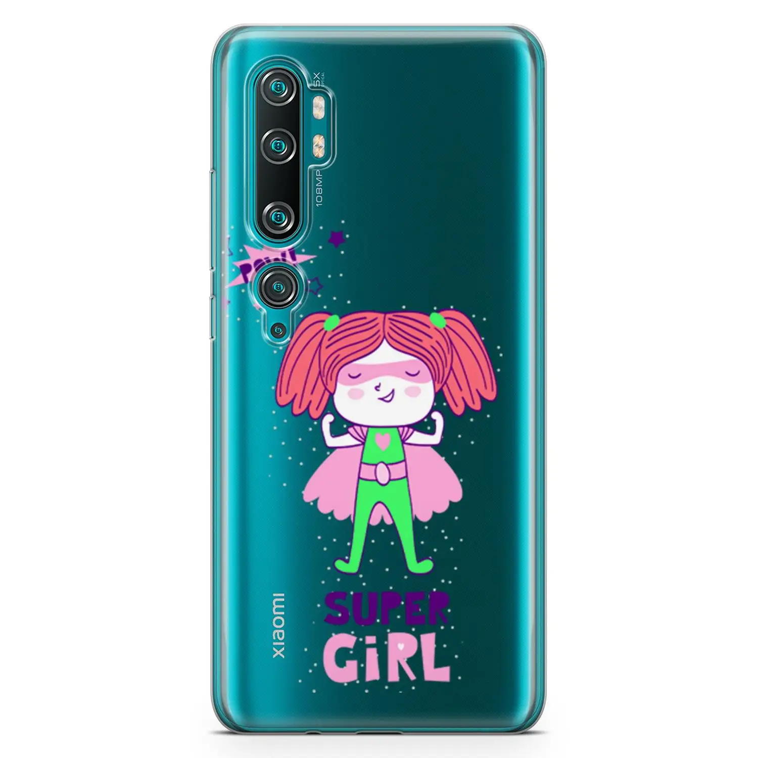 Чехол Lopard для Xiaomi Mi Note 10 защитный силиконовый чехол задней панели Pow Super Girl |