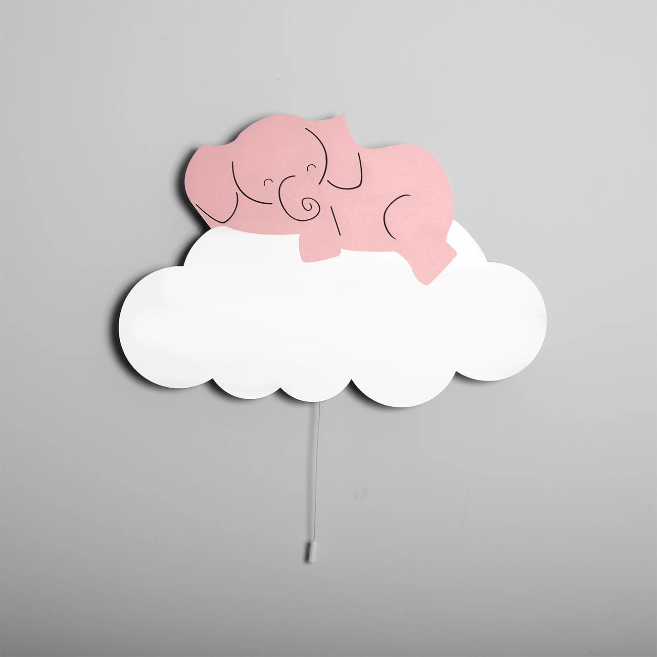 Elephant the Pink Cloud Wooden Design Lighting Decorative Modern Bedroom Wall Lamps Led Light Night Light Model 009
