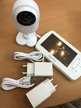 Hebeiros-cámara inalámbrica de seguridad con batería de 1080P, Monitor de vídeo de 4,3 pulgadas para bebé, visión nocturna, recordatorio de tiempo de alimentación