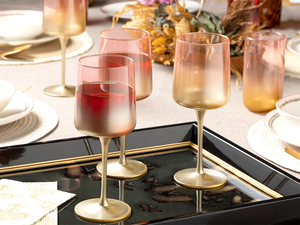 

Fabulous Golden Rose Model 4 PCS Turkish Made Glassware Tumbler Set