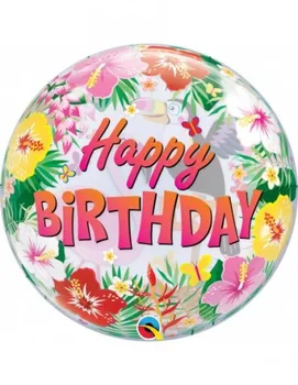 

Party Balloon Birthday Tropical Single Bubble 55cm