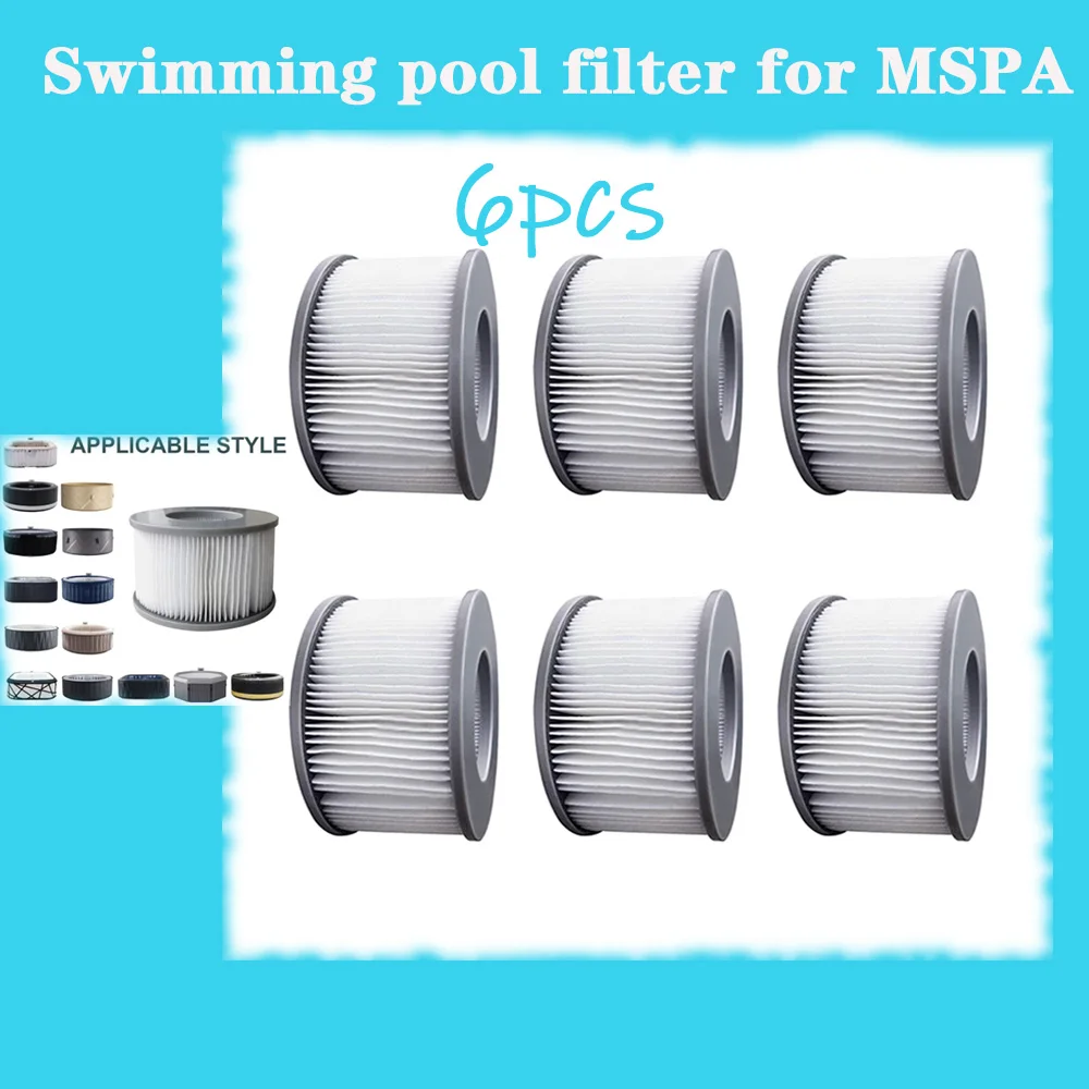 

6pcs Swimming Pool Filter for MSPA, Aurora, Mont Blanc, Mono, Alpine, Camaro, Nest, Soho, Baikal Starry, Bliss, Silver Cloud