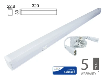 

Ceiling Light Led tube T5 30cm 4W 6400K cold linear Raccordabile extendable Chip Smd Samsung SKU-691
