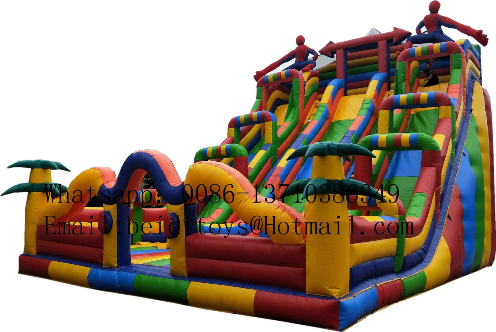 Hot sale 10H high kids adult color new theme inflatable slide castle