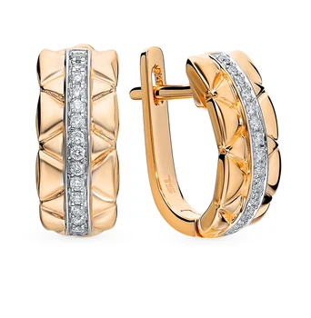 

Gold earrings with diamonds sunlight sample 585