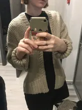 Oversize Sweater Coats Women Cardigans Knitted Beige Syiwidii Pink Fashion Solid Khaki