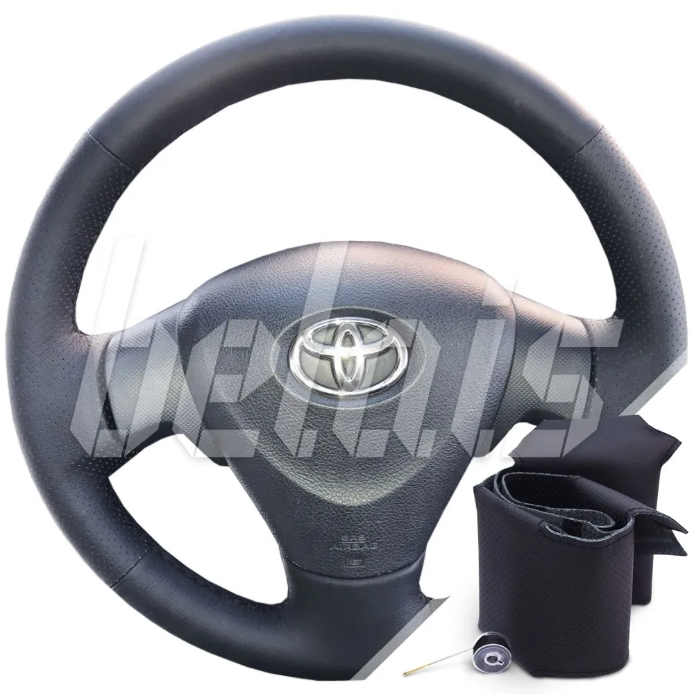 Braid steering wheel genuine leather Toyota Auris I 2006-2010G. A. (steering without factory skin black) # kt-0233 | Автомобили и